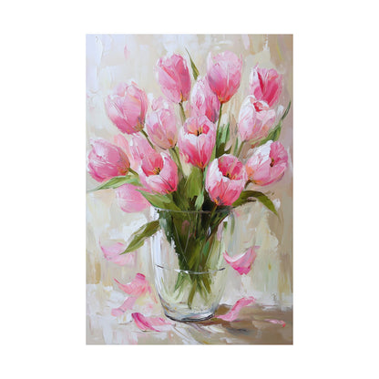 Pink Tulips in Glass Vase (Digital Download)