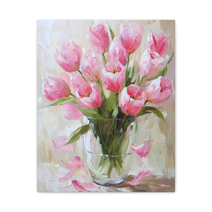 Pink Tulips in Glass Vase (Digital Download)