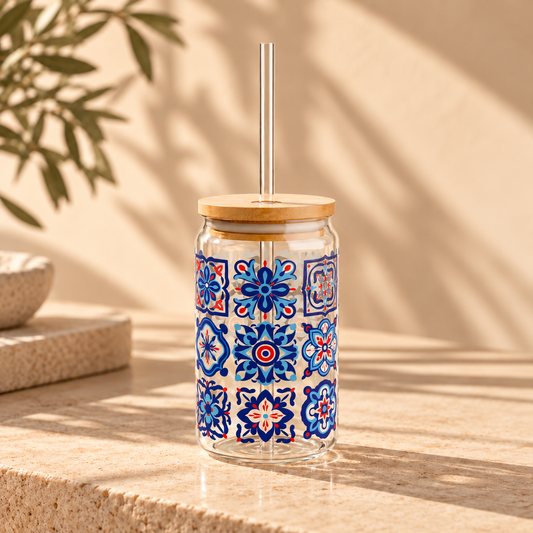 Blue Boho Drink Tumbler