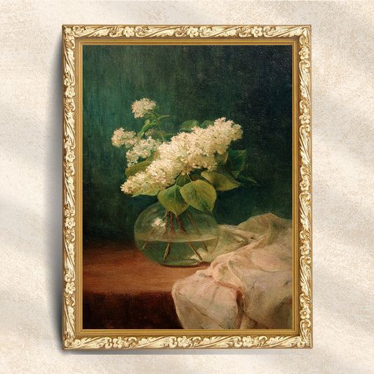 White Lilac Flower Wall Art