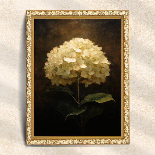Vintage White Hydrangea Botanical Still Life (Digital Download)