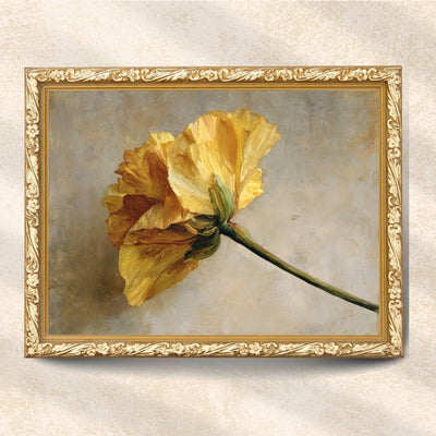 Golden Yellow Poppy Flower Wall Art