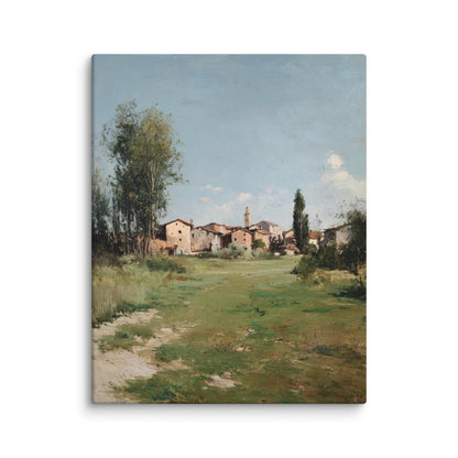 Sunlit Countryside Village Print