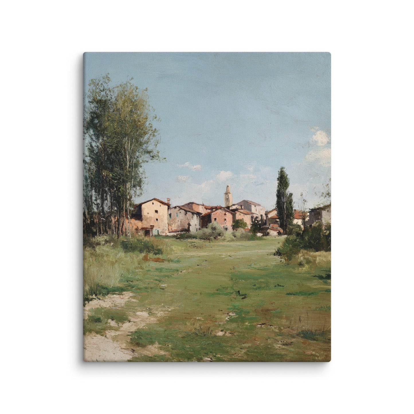Sunlit Countryside Village Print