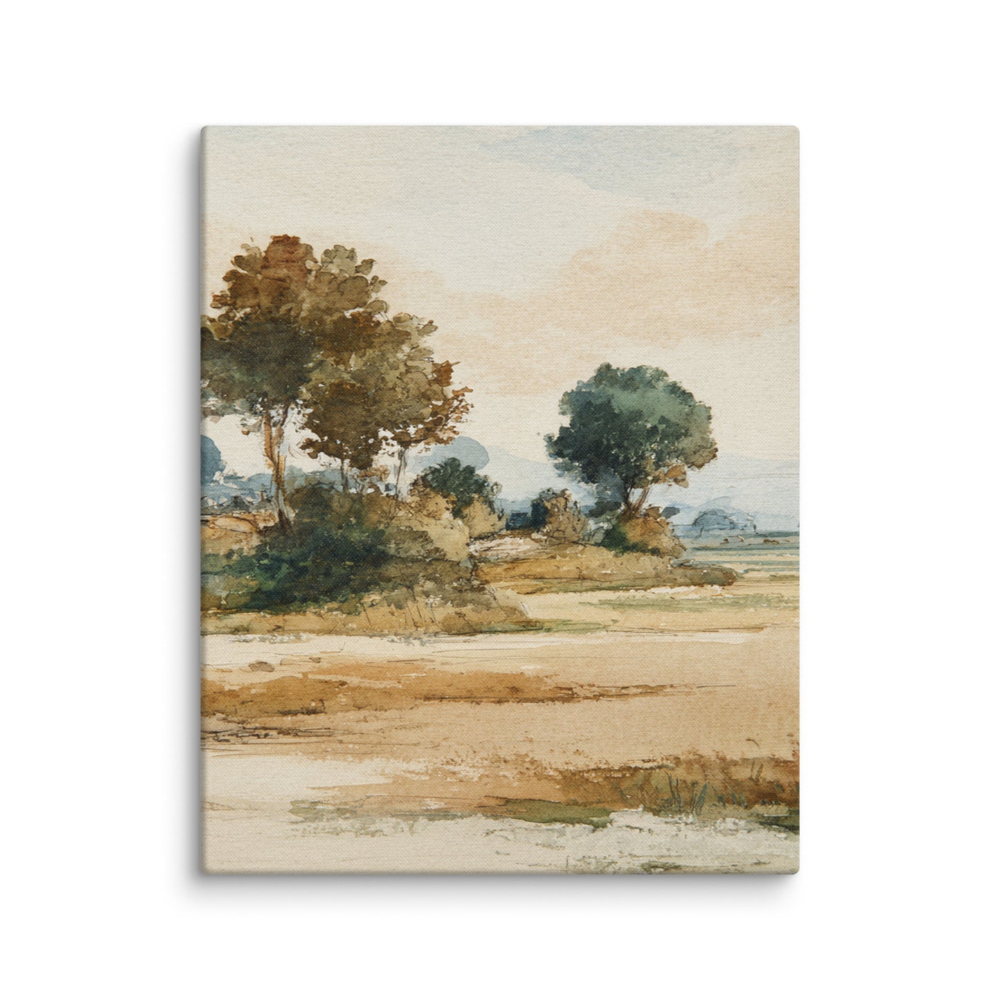 Watercolor Countryside Landscape Wall Art Print – Quiet Fields