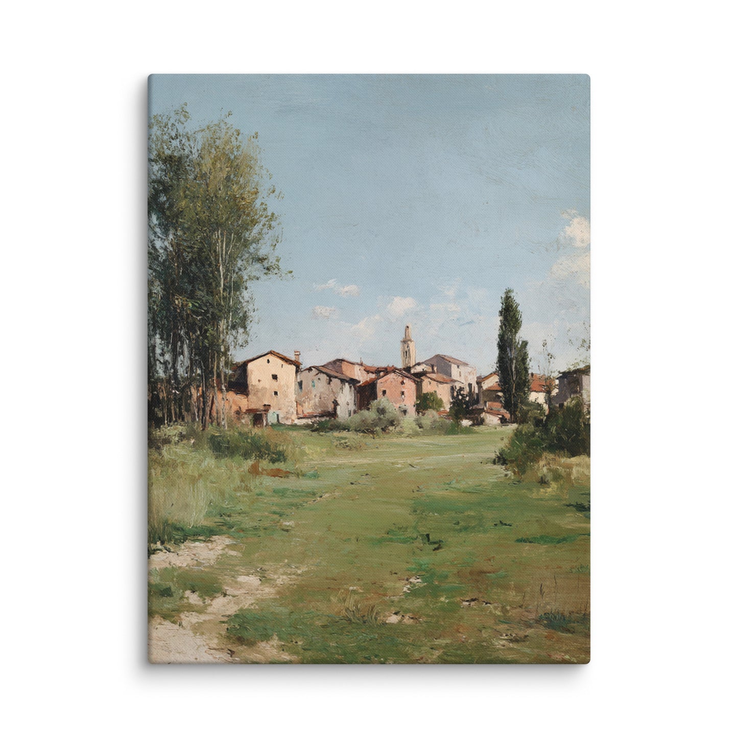 Sunlit Countryside Village Print
