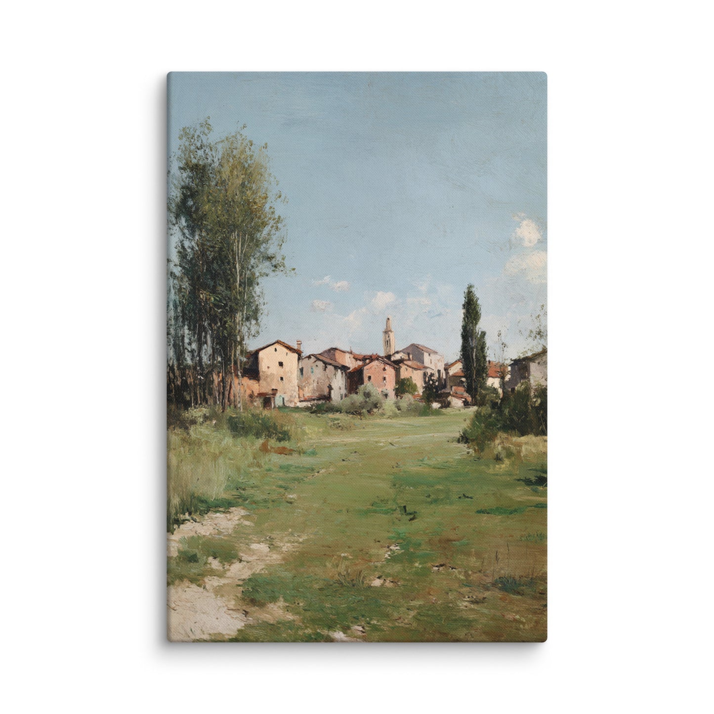 Sunlit Countryside Village Print