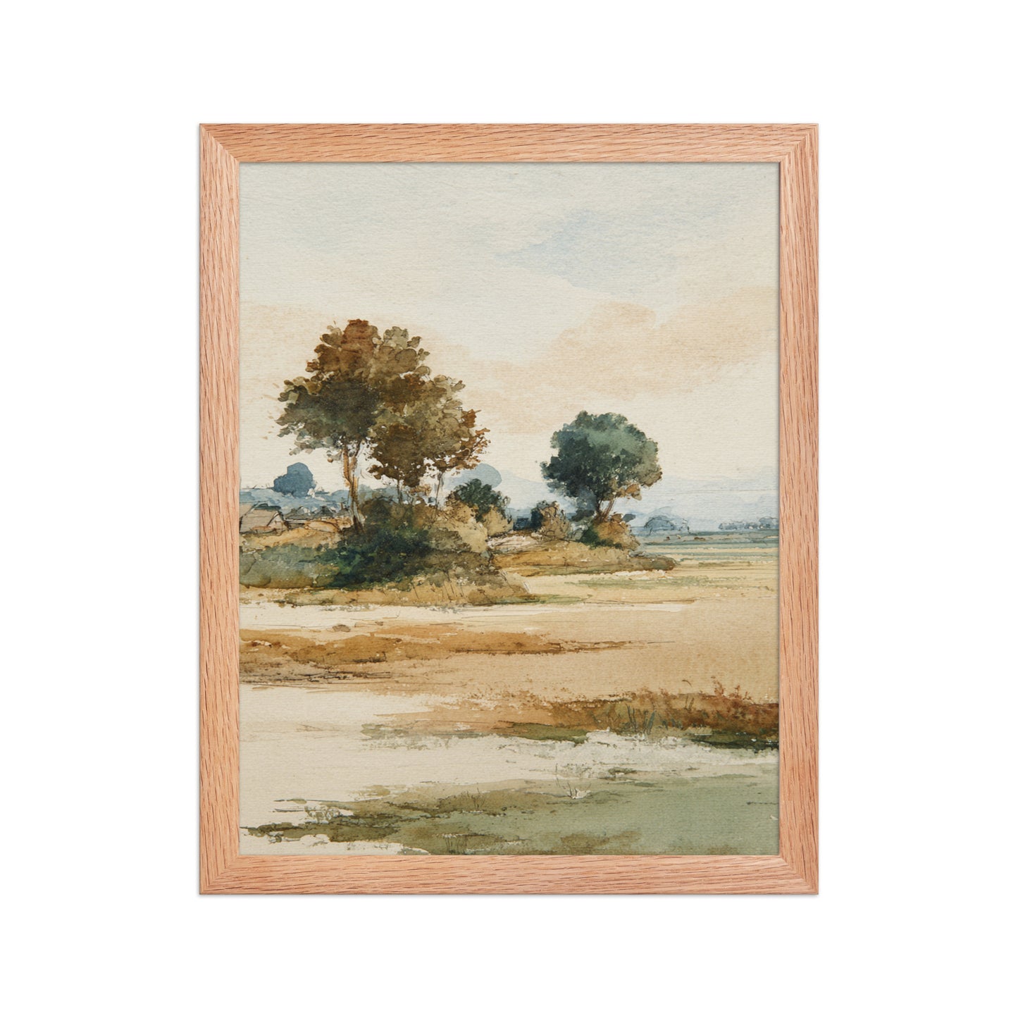 Watercolor Countryside Landscape Wall Art Print – Quiet Fields