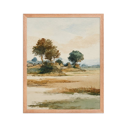 Watercolor Countryside Landscape Wall Art Print – Quiet Fields