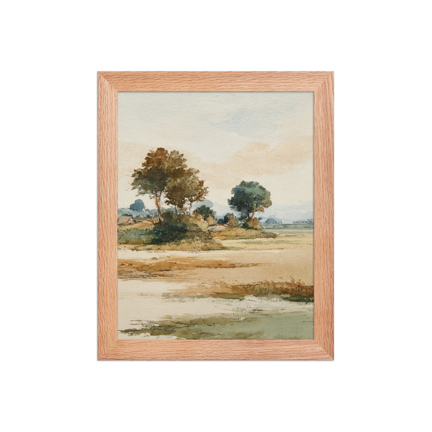 Watercolor Countryside Landscape Wall Art Print – Quiet Fields