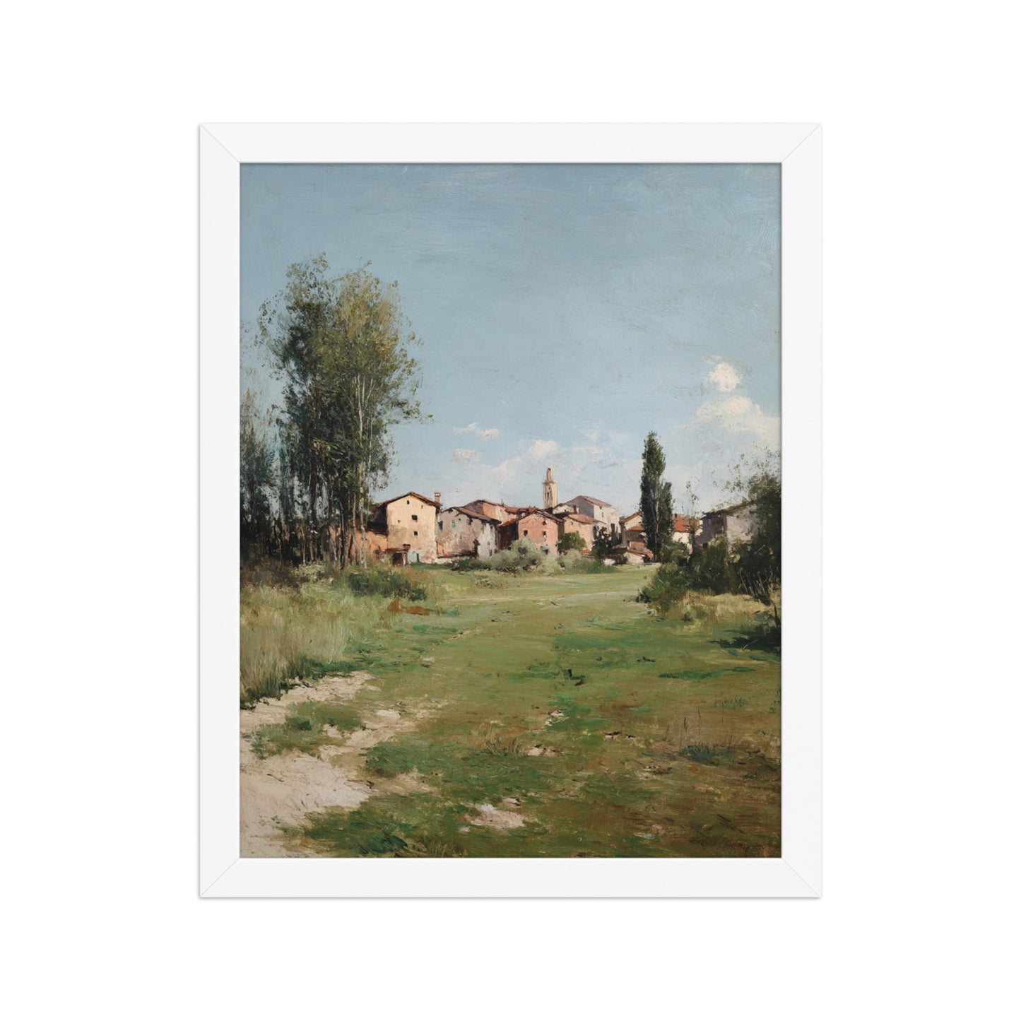Sunlit Countryside Village Print