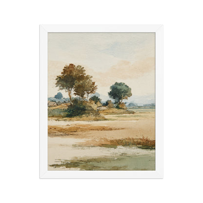 Watercolor Countryside Landscape Wall Art Print – Quiet Fields