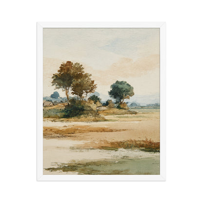 Watercolor Countryside Landscape Wall Art Print – Quiet Fields