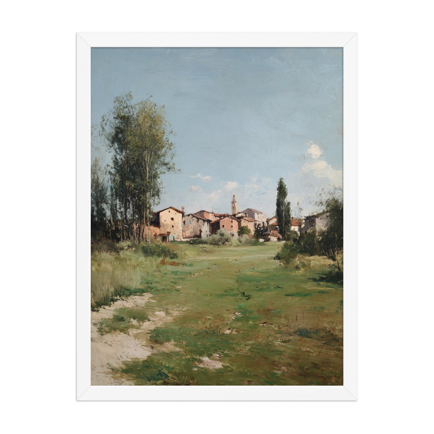 Sunlit Countryside Village Print
