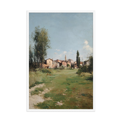 Sunlit Countryside Village Print