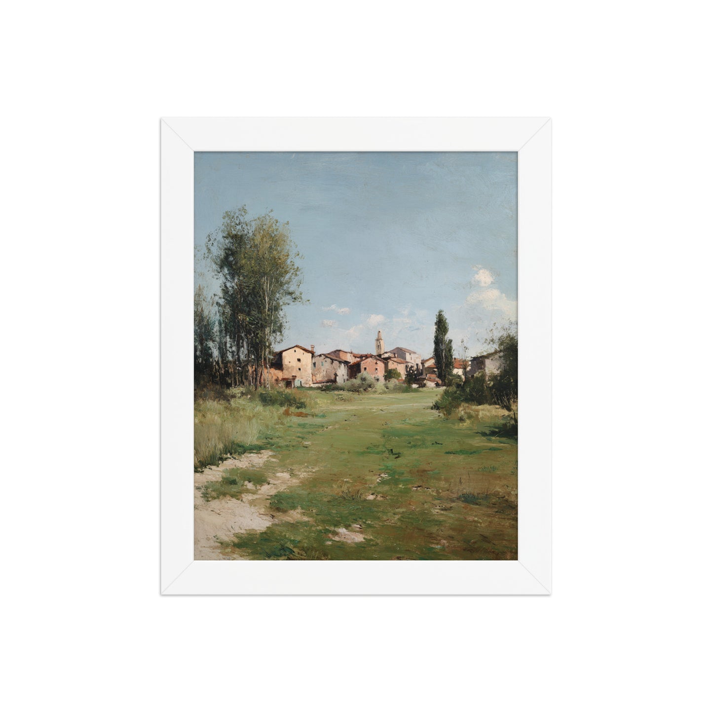 Sunlit Countryside Village Print