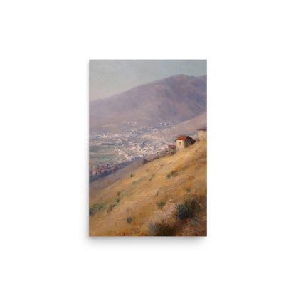 Mountain Village Landscape Print