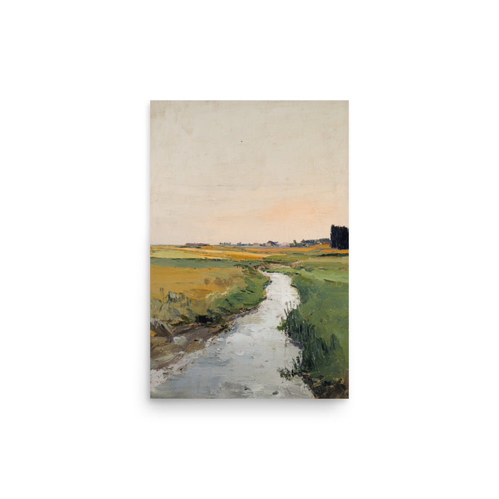Countryside Stream Landscape Print