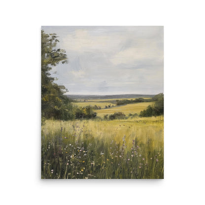 French Country Wildflower Landscape Print (Digital Download)