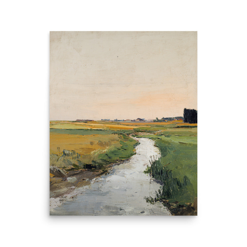Countryside Stream Landscape Print