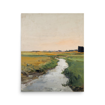 Countryside Stream Landscape Print