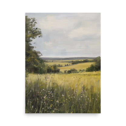 French Country Wildflower Landscape Print (Digital Download)