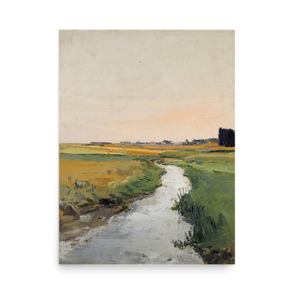 Countryside Stream Landscape Print