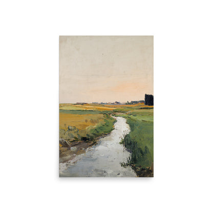Countryside Stream Landscape Print