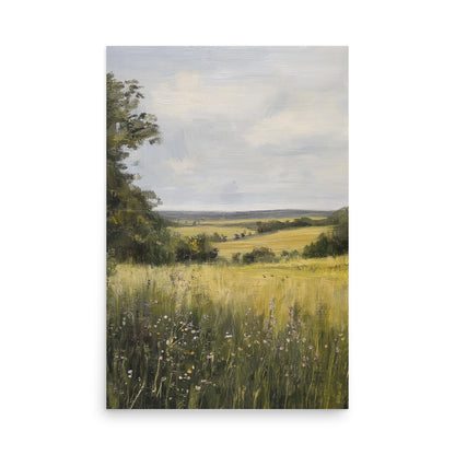 French Country Wildflower Landscape Print (Digital Download)