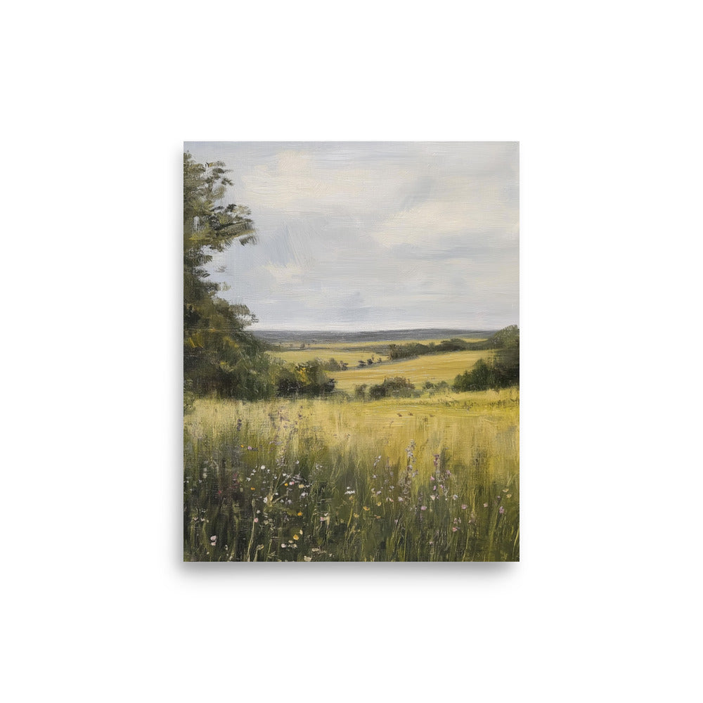 French Country Wildflower Landscape Print (Digital Download)