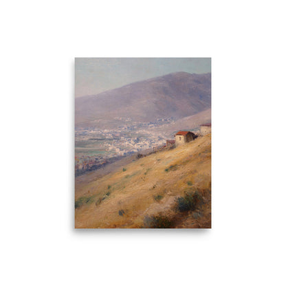 Mountain Village Landscape Print