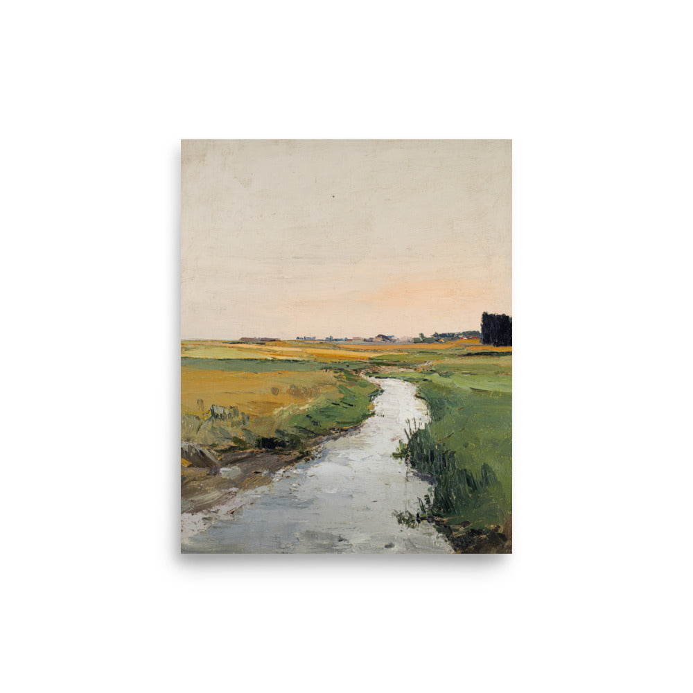Countryside Stream Landscape Print