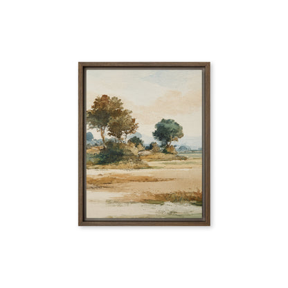Watercolor Countryside Landscape Wall Art Print – Quiet Fields