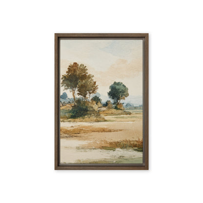 Watercolor Countryside Landscape Wall Art Print – Quiet Fields