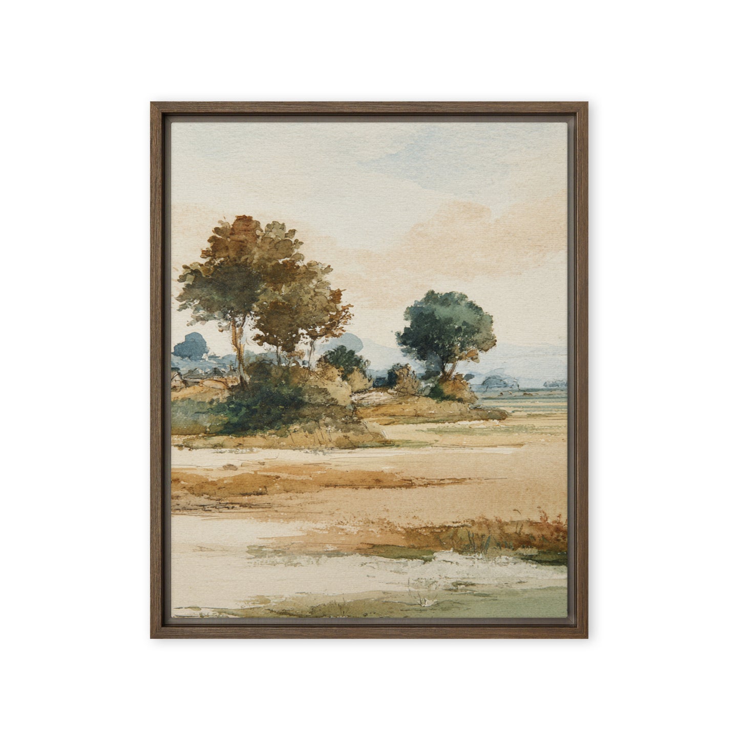 Watercolor Countryside Landscape Wall Art Print – Quiet Fields