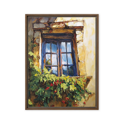 Vintage Rustic Window with Greenery Painting (Digital Download)