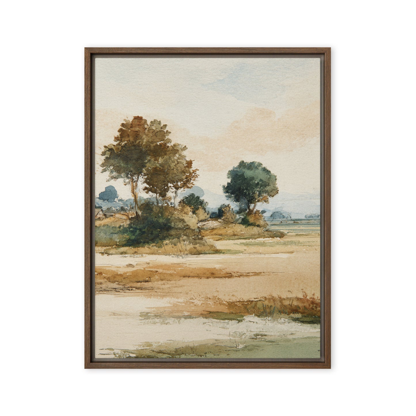 Watercolor Countryside Landscape Wall Art Print – Quiet Fields