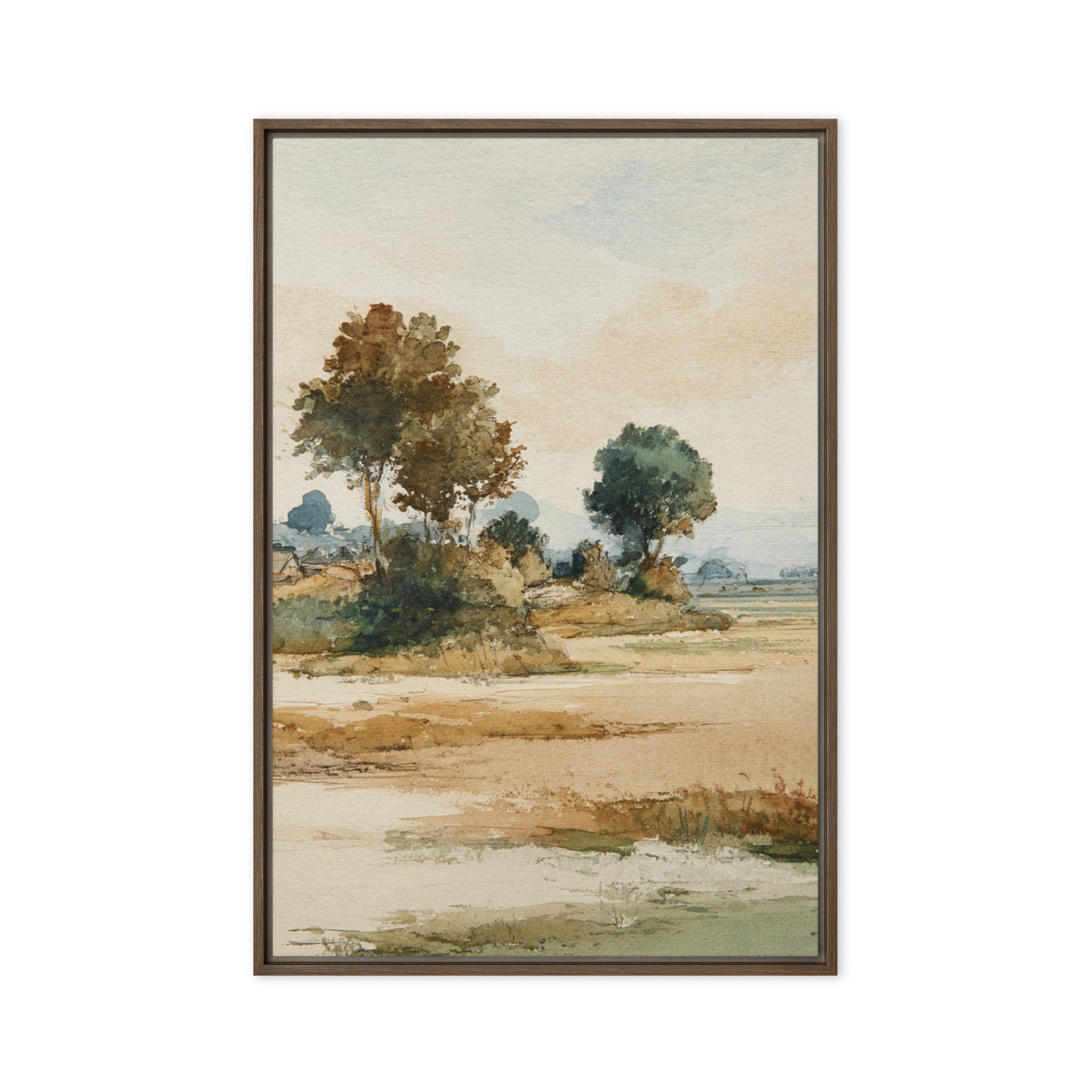 Watercolor Countryside Landscape Wall Art Print – Quiet Fields