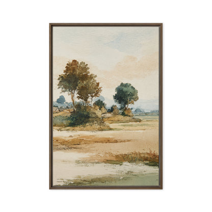 Watercolor Countryside Landscape Wall Art Print – Quiet Fields