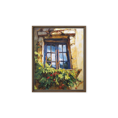 Vintage Rustic Window with Greenery Painting (Digital Download)