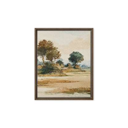 Watercolor Countryside Landscape Wall Art Print – Quiet Fields