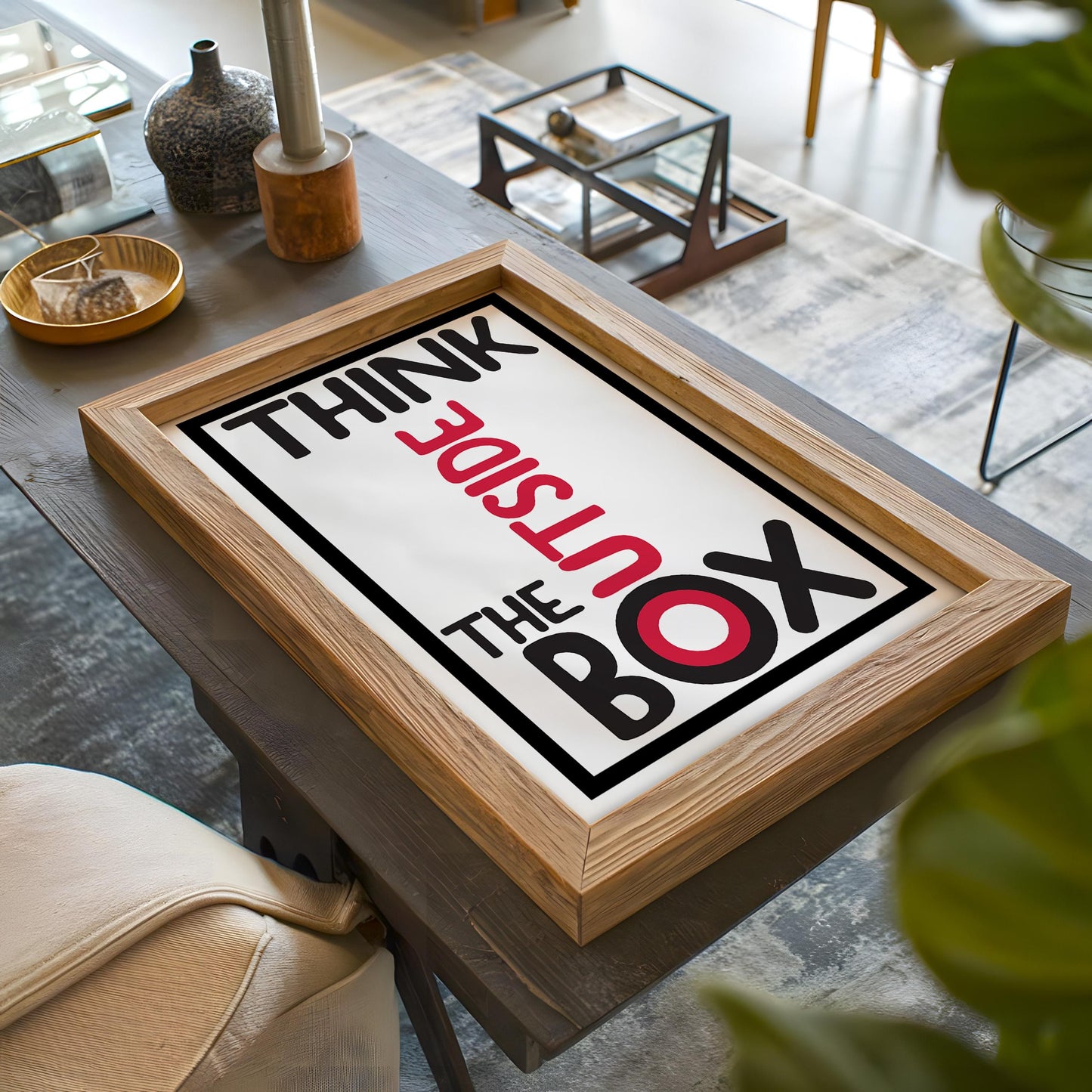 Think Outside the Box – Motivational Typography Art