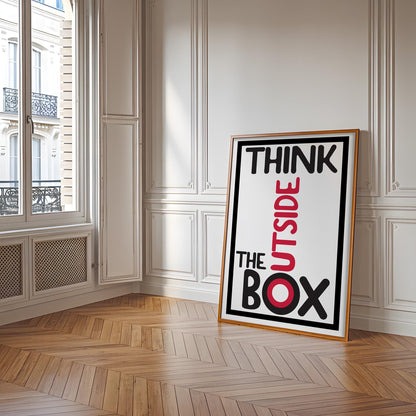 Think Outside the Box – Motivational Typography Art