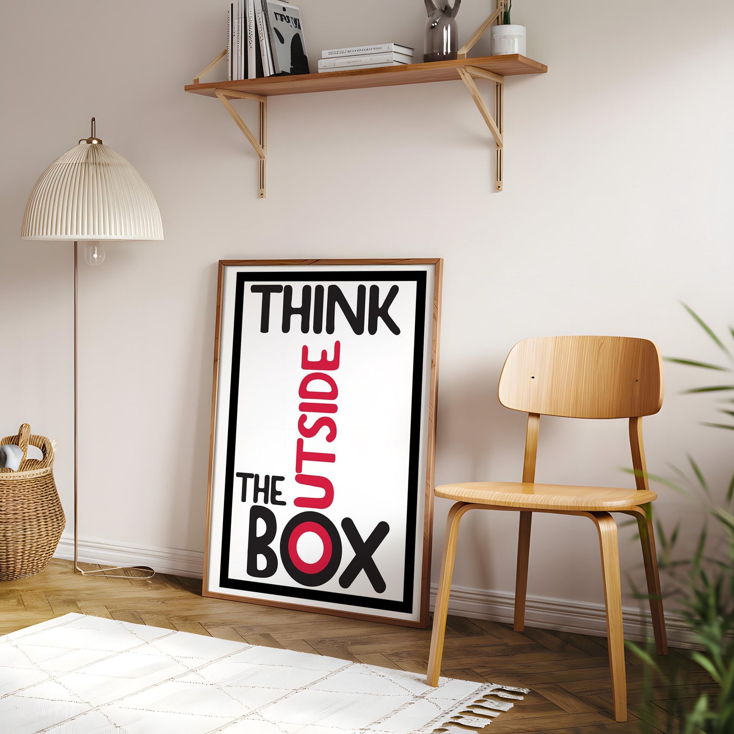 Think Outside the Box – Motivational Typography Art