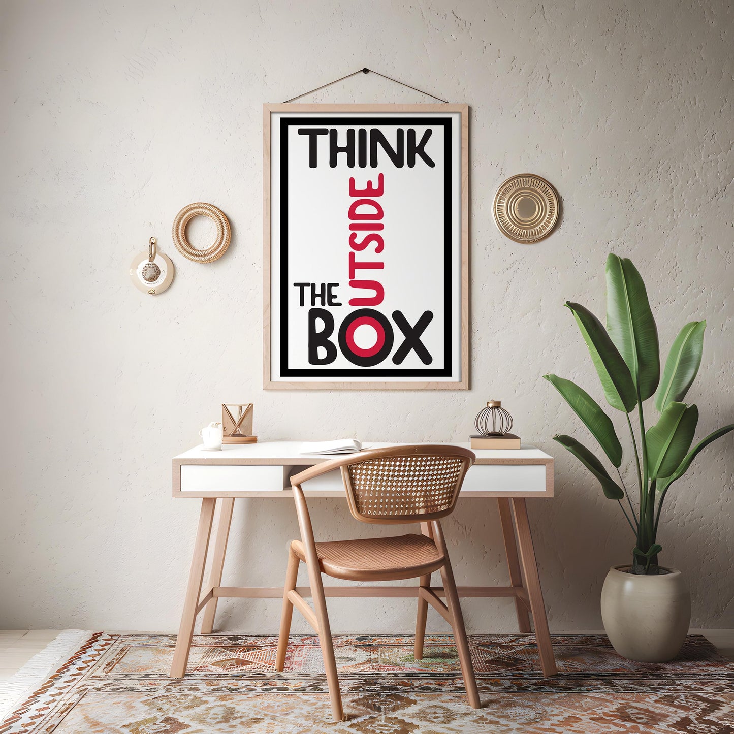 Think Outside the Box – Motivational Typography Art