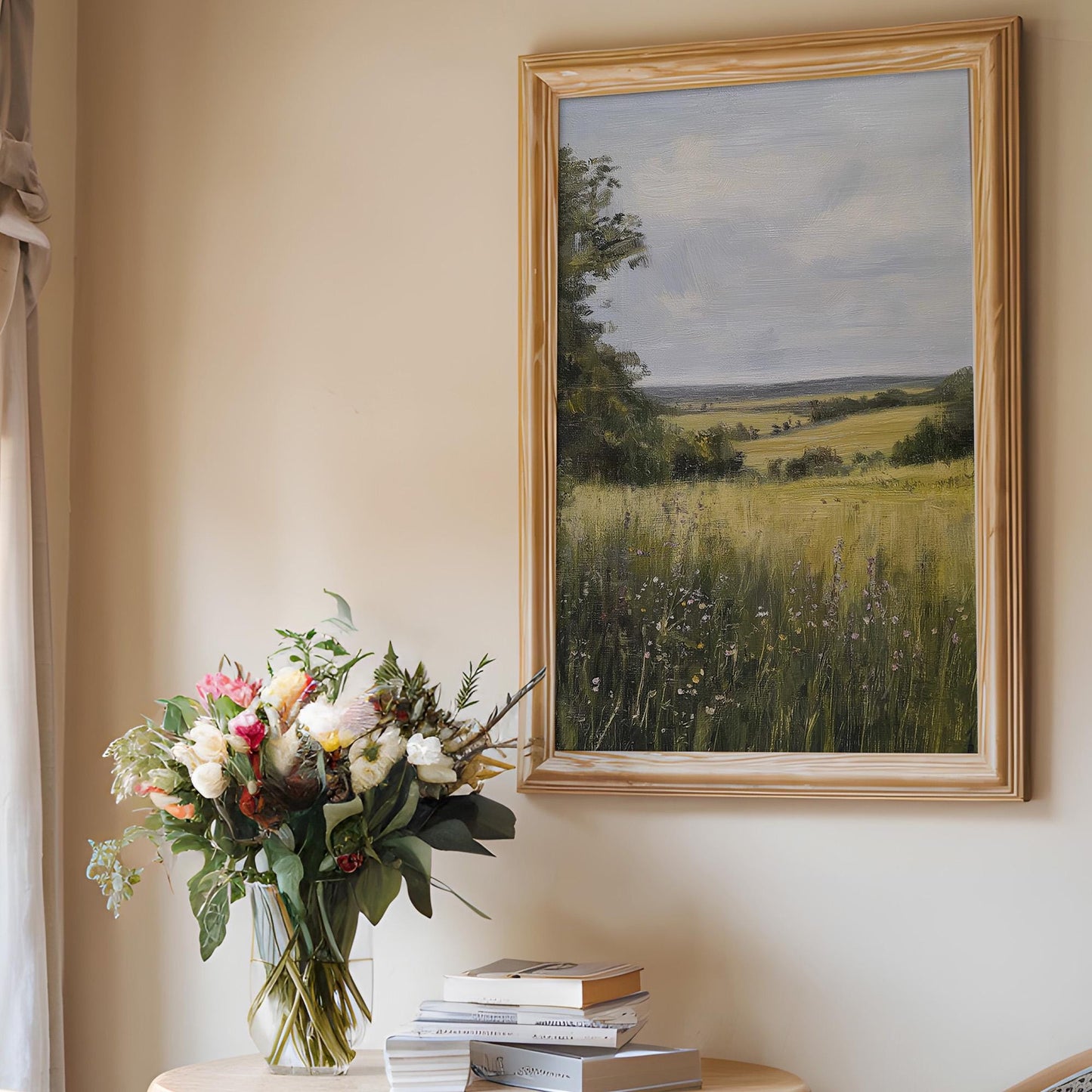 French Country Wildflower Landscape Print (Digital Download)