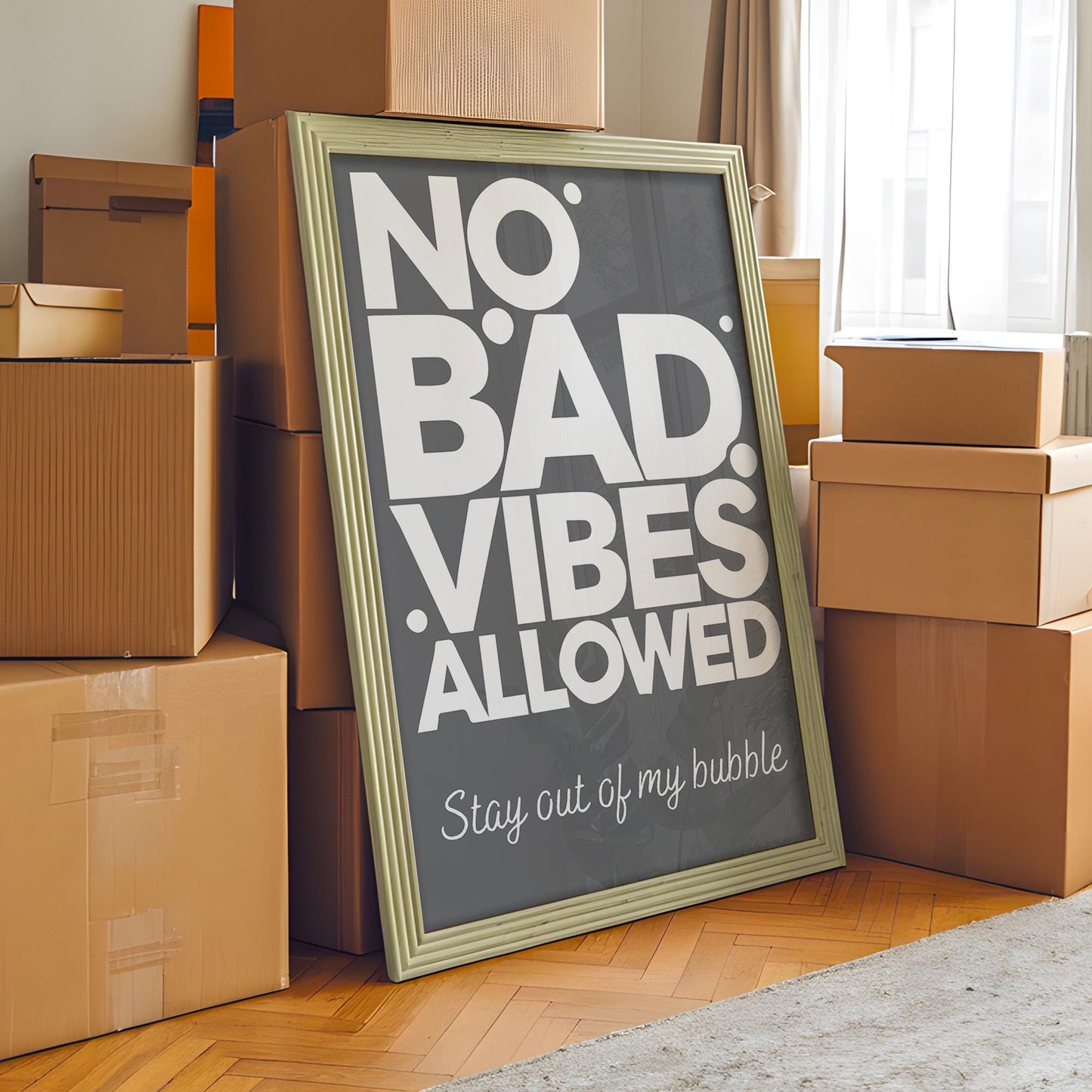 No Bad Vibes Allowed – Trendy Typography Wall Art