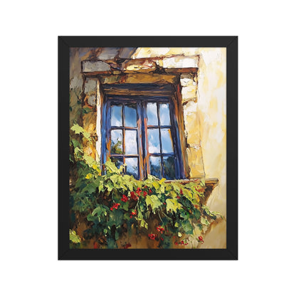 Vintage Rustic Window with Greenery Painting (Digital Download)
