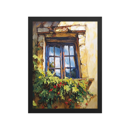 Vintage Rustic Window with Greenery Painting (Digital Download)