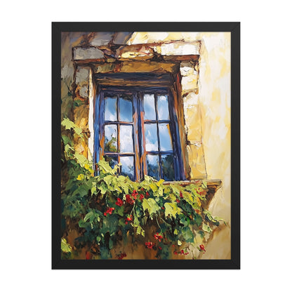 Vintage Rustic Window with Greenery Painting (Digital Download)